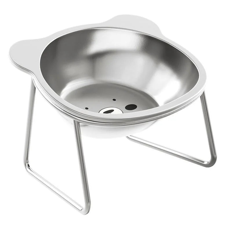 Stainless Steel Cat Bowls Raised Whisker Fatigue Relief Cat Plates Pet Water Dish Kitten Bowls Pet Bowls for Cats Food